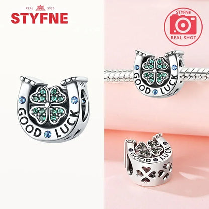 Charm Trébol de Cuatro Hojas en Plata 925 – Abalorios Suerte para Pulseras Originales Mujer