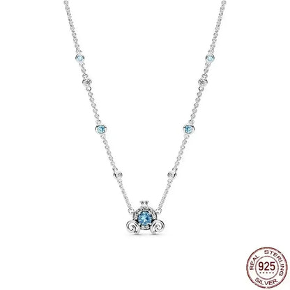 Collar colgante corazón redondo plata 925 – Dije clásico brillante compatible Pandora