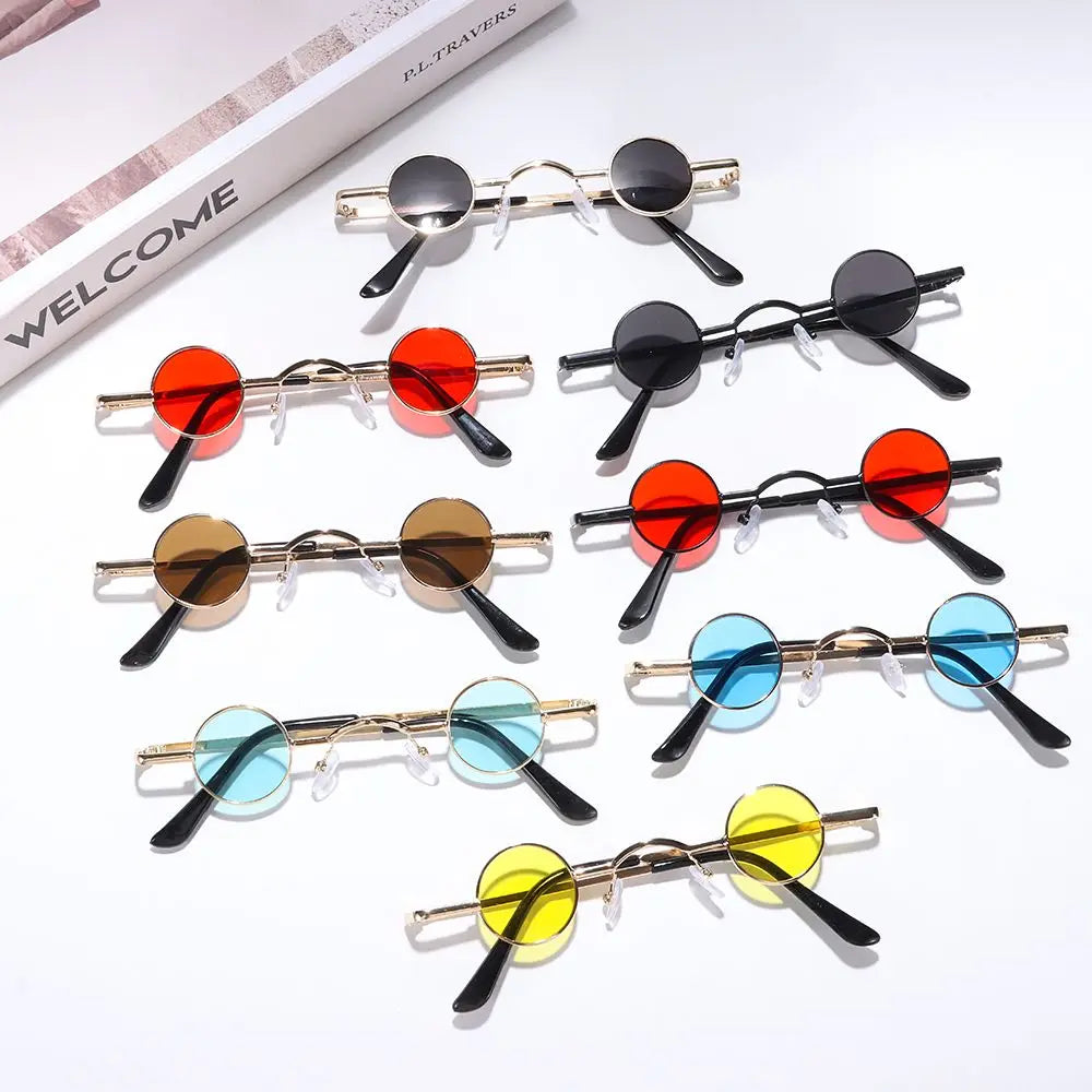 Gafas de Sol Redondas Punk Unisex | Montura Metálica Hip Hop Colores Moda UV400