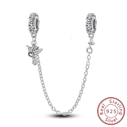 Charm de Plata 925 Luciérnaga y Mariposa Luminoso – Abalorio Brillante para Pulseras Originales