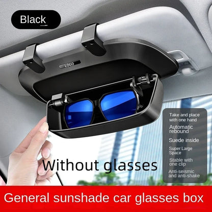 Estuche para gafas de coche | Clip de visera multifuncional porta gafas y caja de almacenamiento