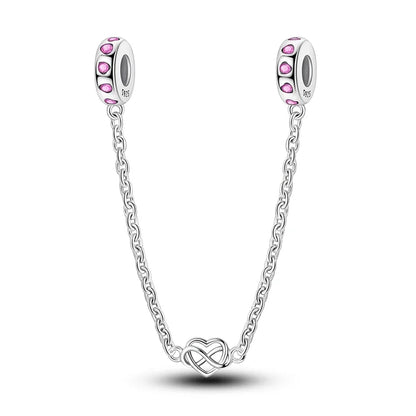 Charm de seguridad en plata 925 – Serie copo de nieve, luna, estrella, corazón y moño para pulseras tipo Pandora
