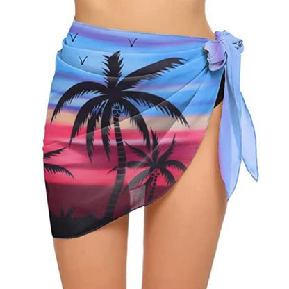 Falda Playera Mujer 2025 | Sarong Corto Chiffon Cubrebikini Verano
