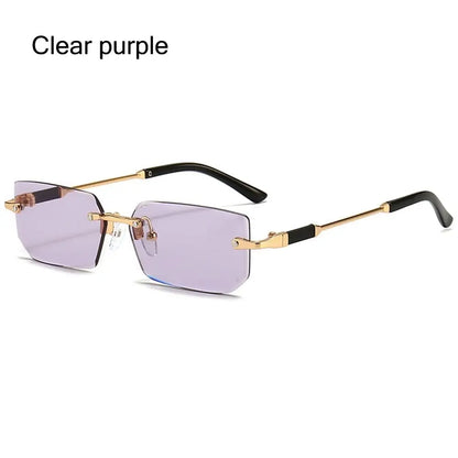 Gafas de Sol Rectangulares Sin Marco Unisex | Retro Moda Verano UV400 Mujer Hombre