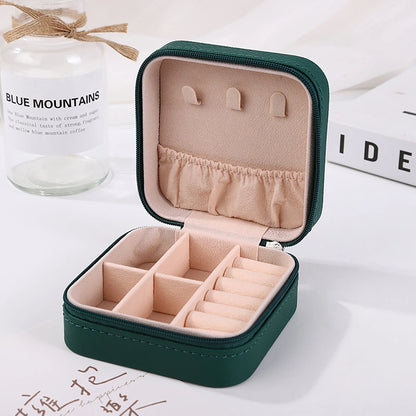 Estuche de Viaje para Joyería | Caja Organizadora de PU Leather | Mini Joyero Portátil para Anillos, Pendientes, Pulseras y Collares