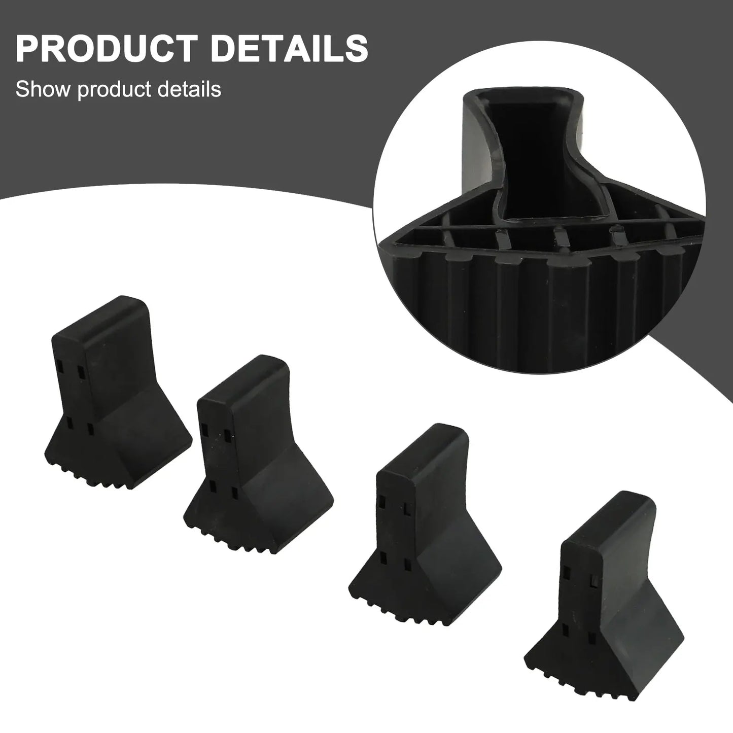 4 Piezas Pies Antideslizantes para Escalera – Protectores de Goma Reemplazables para Patas de Escaleras y Muebles