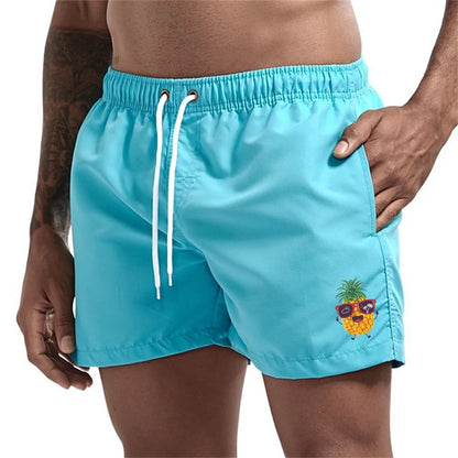 Bañador Hombre Piñas Verano | Shorts Playa Secado Rápido con Bolsillos y Forro – Swimwear Tropical