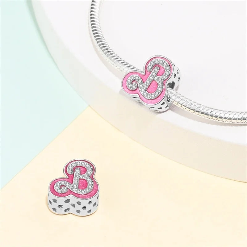Charm princesa ángel rosa plata 925 – Abalorio de cumpleaños para pulsera tipo Pandora mujer