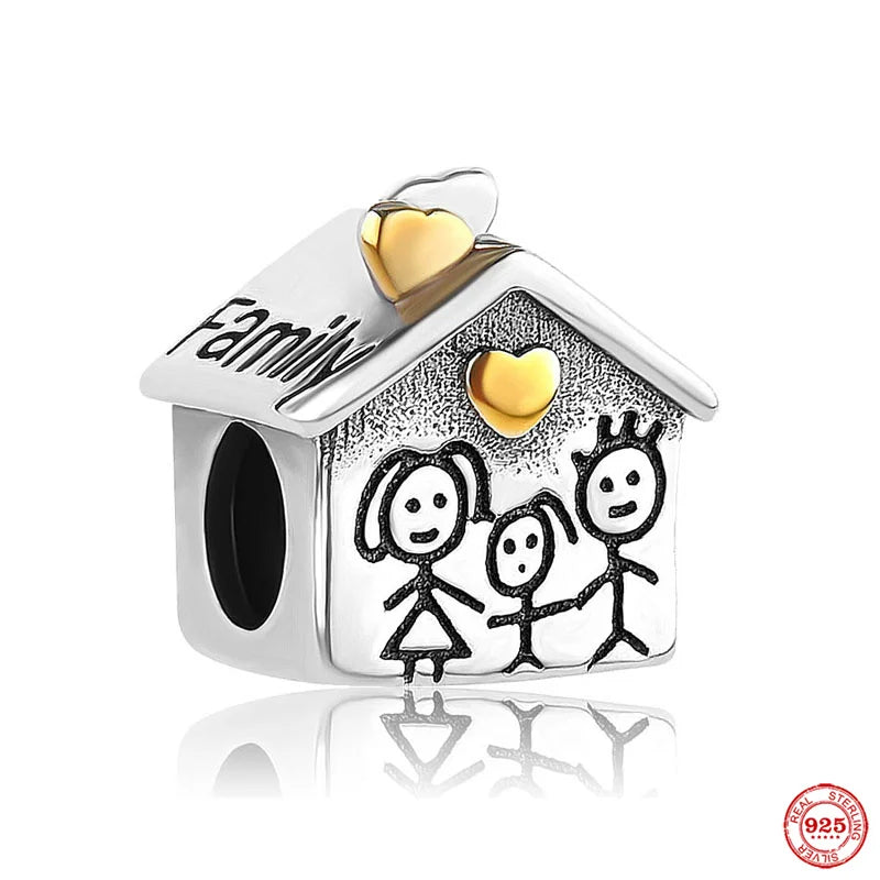 Charm Familia en Plata 925 – Abalorio Sparkling para Pulsera Original Mujer