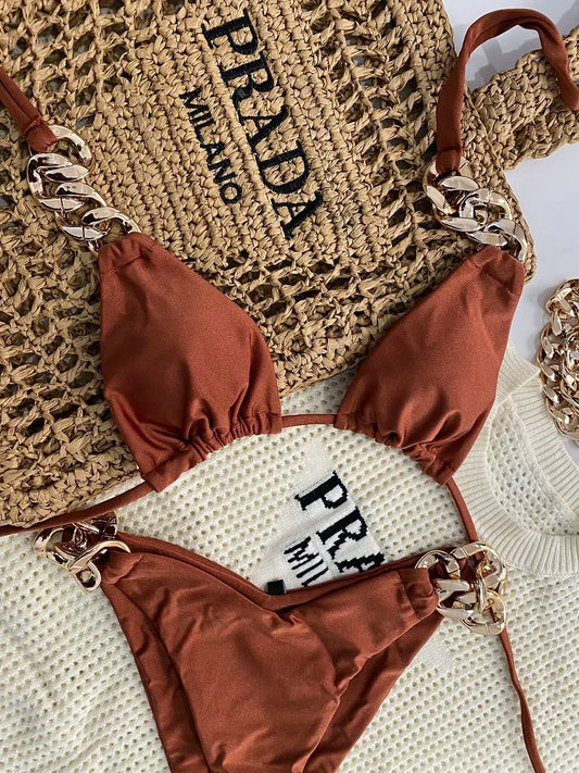 Bikini Sexy Mujer RUOTONGSEPT | Triángulo Brasileño Push Up Halter 2 Piezas