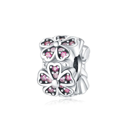 Charm Plata 925 Colgante Rosa Mariposa Corazón Flor Pájaro | Dije Para Pulsera Pandora Compatible