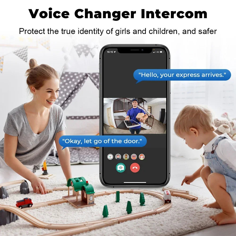 Timbre inteligente Tuya WiFi con cámara – Timbre inalámbrico compatible con Alexa y Google, batería recargable y visión nocturna