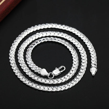 Cadena de Acero Inoxidable Color Plata 5mm | Collar Unisex 20-60cm | Joyería de Moda para Hombre y Mujer | Boda y Regalo