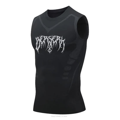 Camiseta Compresiva sin Mangas para Hombre – Tank Top de Gym, Fitness y Baloncesto con Malla y Secado Rápido