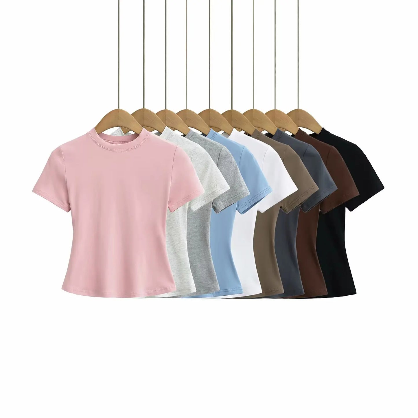 Camiseta Mujer Casual 2024 | T-shirt Slim Fit Manga Corta Sexy Básica Estilo Y2K