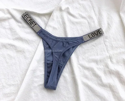 Tanga Mujer 2025 | Lencería Sexy con Rhinestones y Push-Up