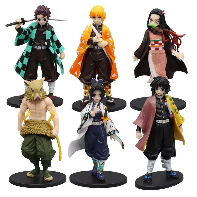 Figura Demon Slayer Anime – Kamado Tanjirou, Zenitsu y Nezuko | Figuras PVC Kimetsu no Yaiba Coleccionables