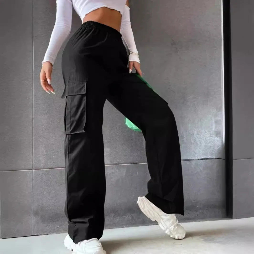 Pantalones Jogger Cargo Mujer | Pantalón Ancho Cintura Alta Casual Elegante y Chic