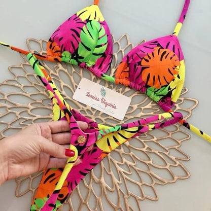 Bikini Mujer Estampado | G-String Sexy 2 Piezas Verano Playa Vacaciones