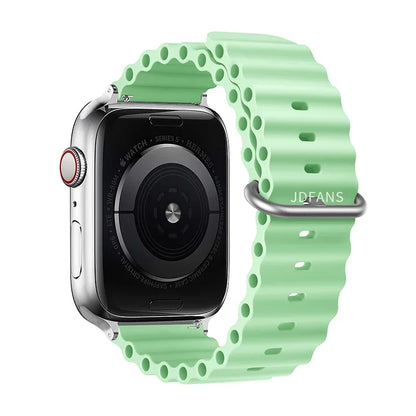 Correa Ocean Band Compatible con Apple Watch | Pulsera Deportiva Ajustable 49mm 45mm 44mm 41mm 40mm Series SE 3 6 7 8 9 10 Ultra