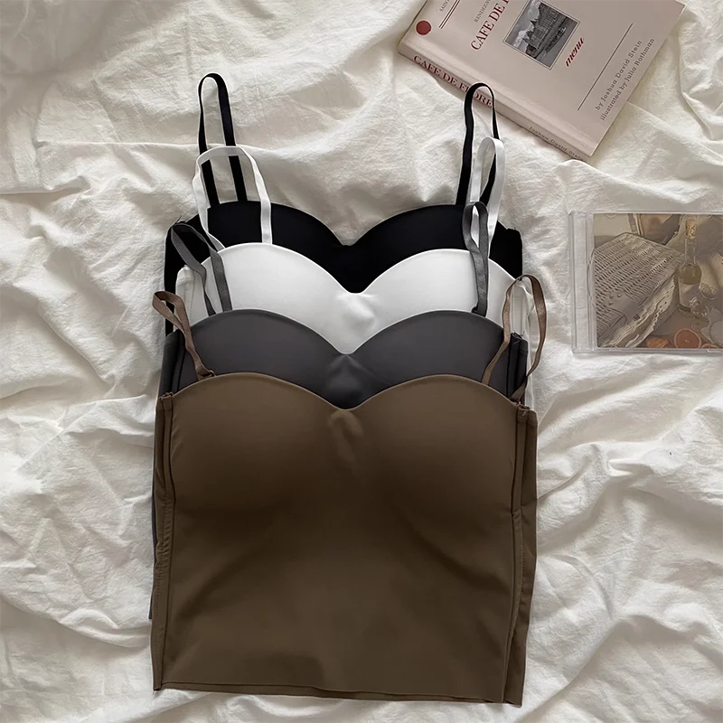 Camisola Mujer Verano | Crop Top Elegante Sexy de Tirantes 4 Colores Básicos Casual