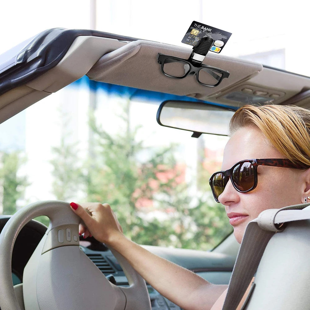Soporte de Gafas para Coche | Clip de Visera Portátil para Gafas y Tarjetas ABS