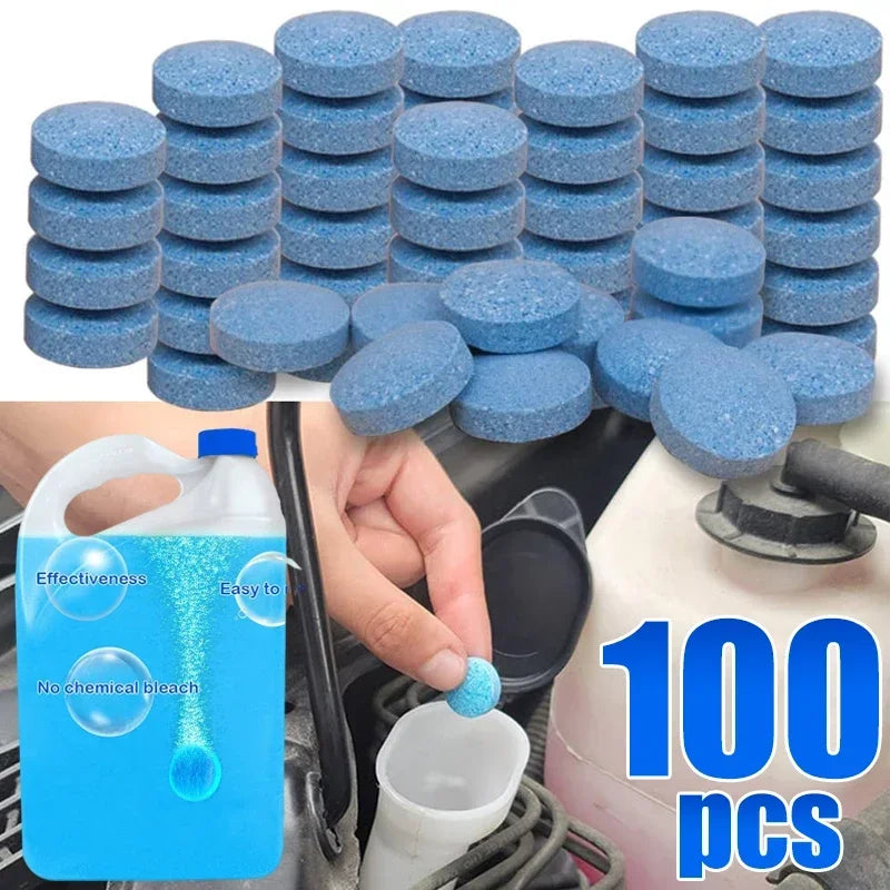 Tabletas Concentradas Limpiaparabrisas para Coche | Pastillas Efervescentes de Limpieza de Cristales y Ventanas