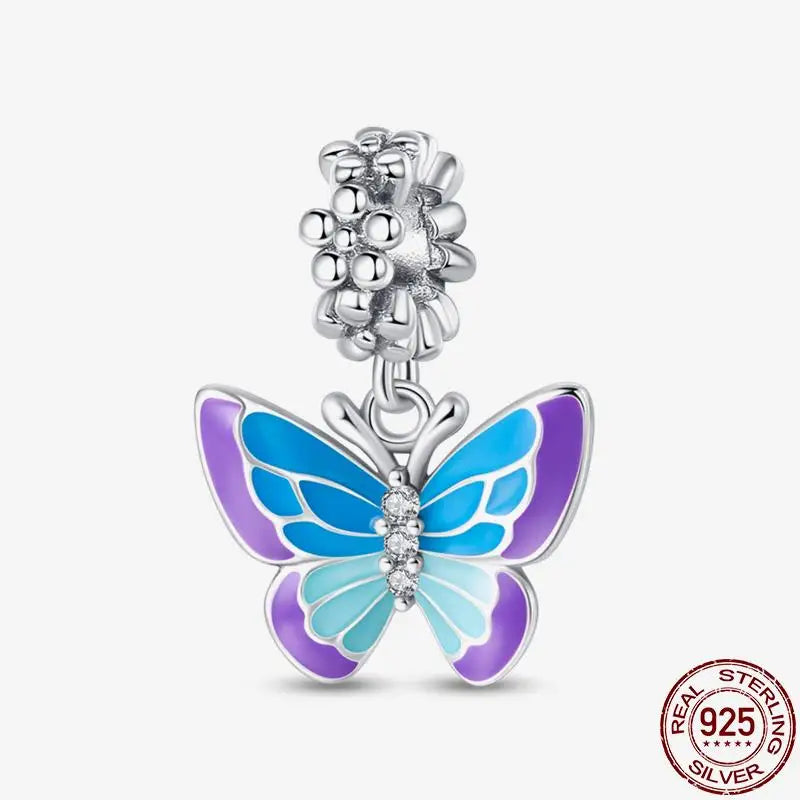 Charm camaleón y luciérnaga que brilla en la oscuridad – Plata 925 para pulsera tipo Pandora, joyería DIY única