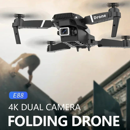 Drone Profesional E88 4K Gran Angular con Cámara HD, WiFi FPV, Altura Estable y Diseño Plegable RC