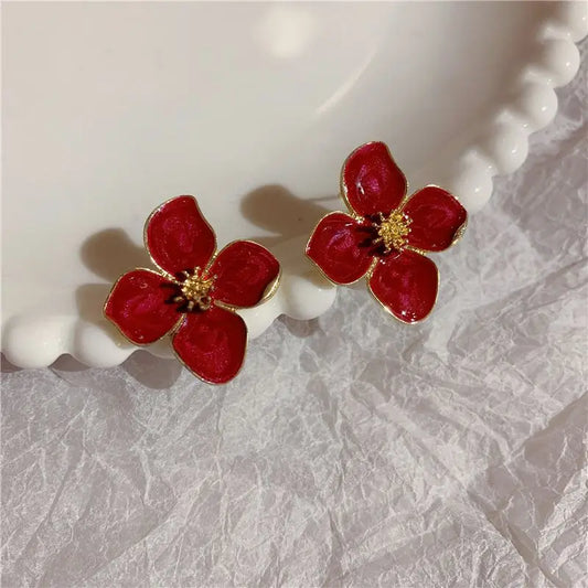 ZAKOL Pendientes Florales con Cristales | Estilo Coreano | Color Dorado | Joyería Elegante para Mujer y Niña
