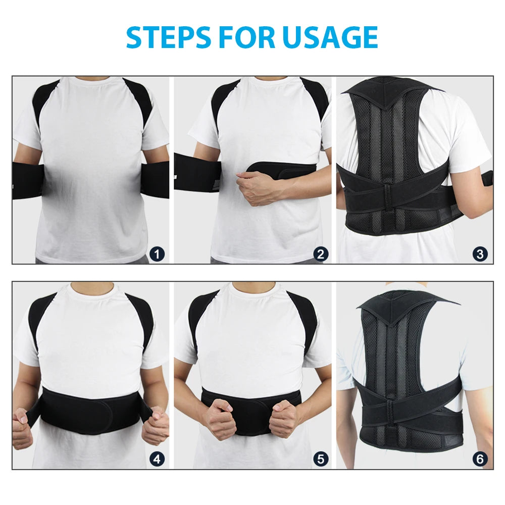 Corrector de Postura Ajustable para Hombres y Mujeres | Faja Lumbar y de Hombros con Soporte para Espalda y Escoliosis