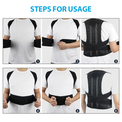 Corrector de Postura Ajustable para Hombres y Mujeres | Faja Lumbar y de Hombros con Soporte para Espalda y Escoliosis