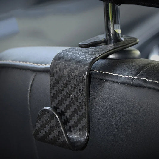 Gancho Oculto para Asiento de Auto 4PCS – Multiusos con Textura de Fibra de Carbono