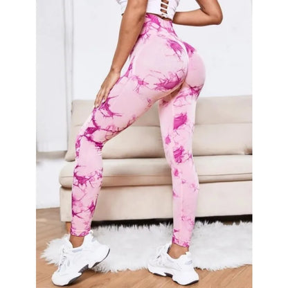 Leggings Seamless Mujer | Mallas Deportivas Cintura Alta Tie Dye Push Up Yoga y Fitness