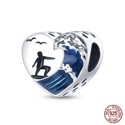 Charm Serie Océano en Plata 925 – Abalorios Tortuga, Cangrejo y Sirena para Pulsera Original Mujer