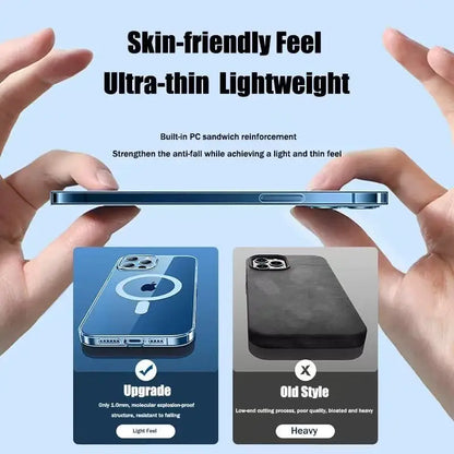 Funda Original Compatible con MagSafe | Carcasa Transparente Rígida HD con Carga Inalámbrica Magnética | Para iPhone 16 15 14 13 12 11 Pro Max Plus