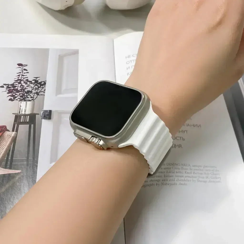 Correa Ocean Band Compatible con Apple Watch | Pulsera Deportiva Ajustable 49mm 45mm 44mm 41mm 40mm Series SE 3 6 7 8 9 10 Ultra