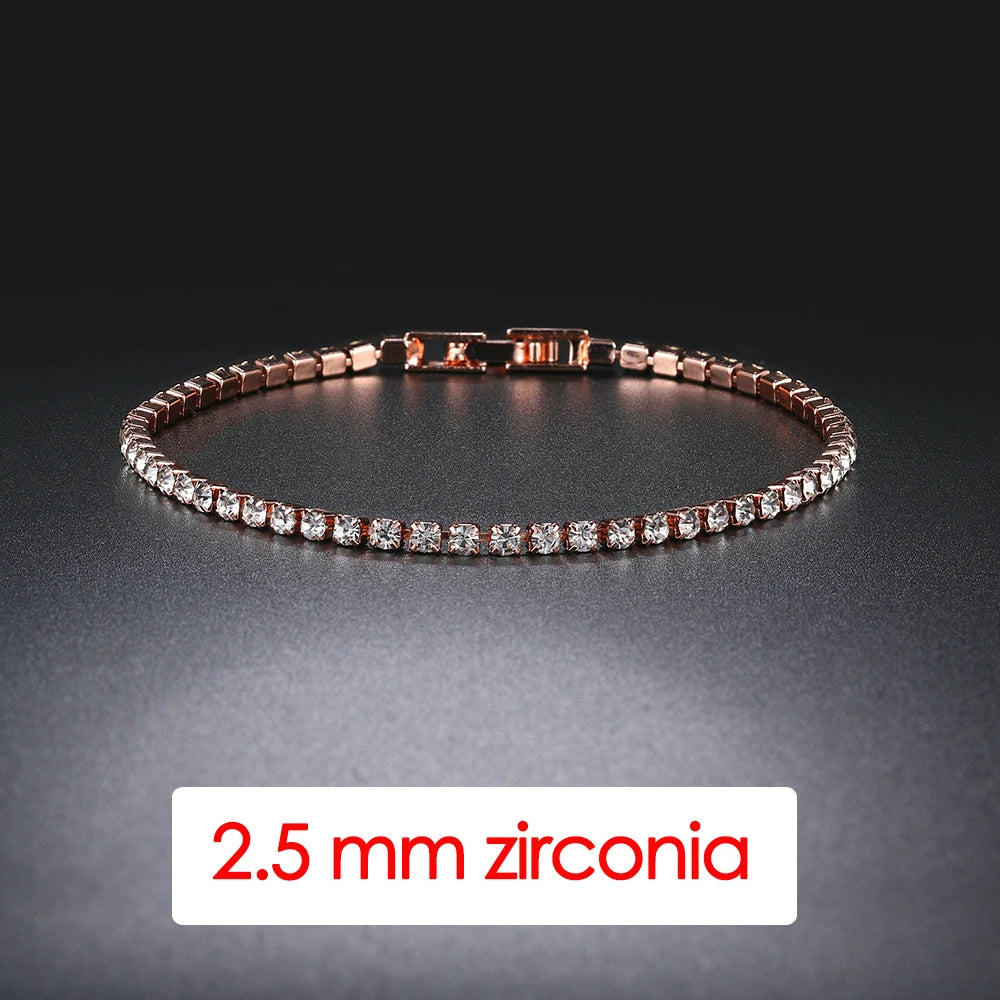 Pulsera tenis mujer plata con circonias AAA+ – Joyería elegante hip hop, cristal brillante para bodas y moda juvenil