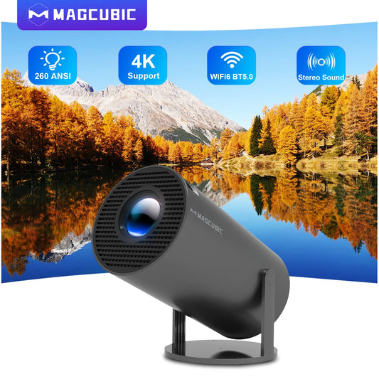 Magcubic HY300 Pro – Mini Proyector Android 11 4K Soporte 720P, 260 ANSI, Dual WiFi6, BT5.0, Portátil 180° Rotación