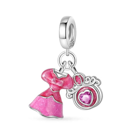 Charm Espejo Mágico Princesa Ángel Rosa en Plata 925 – Beads Compatibles Pandora Mujer Joyería DIY