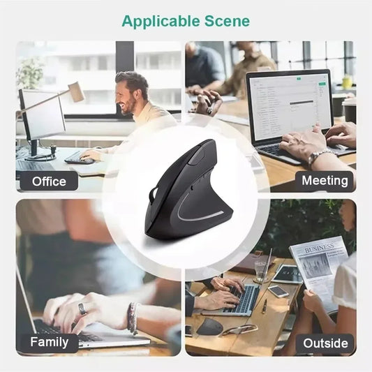 Vertical Mouse Ergonómico Inalámbrico 2.4GHz – 6 Botones, 3 Niveles DPI Ajustables