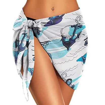 Falda Playera Mujer 2025 | Sarong Corto Chiffon Cubrebikini Verano