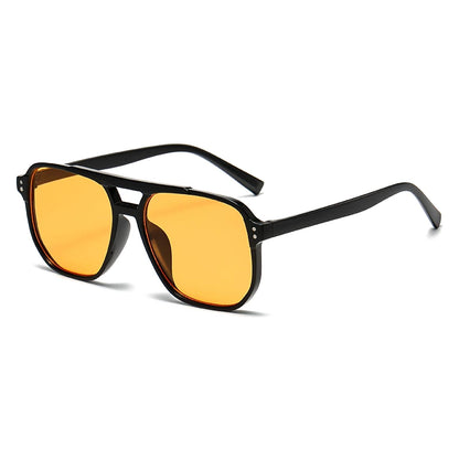 Gafas de Sol Vintage Unisex | Estilo Cuadrado, Lente Negra, Protección UV400
