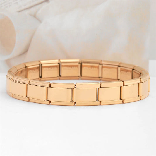 RAKOL Cadena Italiana Clásica de Acero Inoxidable – Colgante y Enlace 9mm para Pulsera DIY Hombre y Mujer