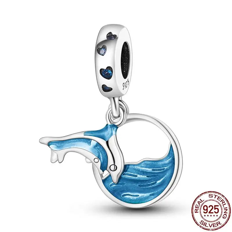 Charm camaleón y luciérnaga en plata 925 – Dije animal brillante, compatible Pandora, pulsera y collar mujer