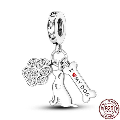 Charm camaleón y luciérnaga en plata 925 – Dije animal brillante, compatible Pandora, pulsera y collar mujer