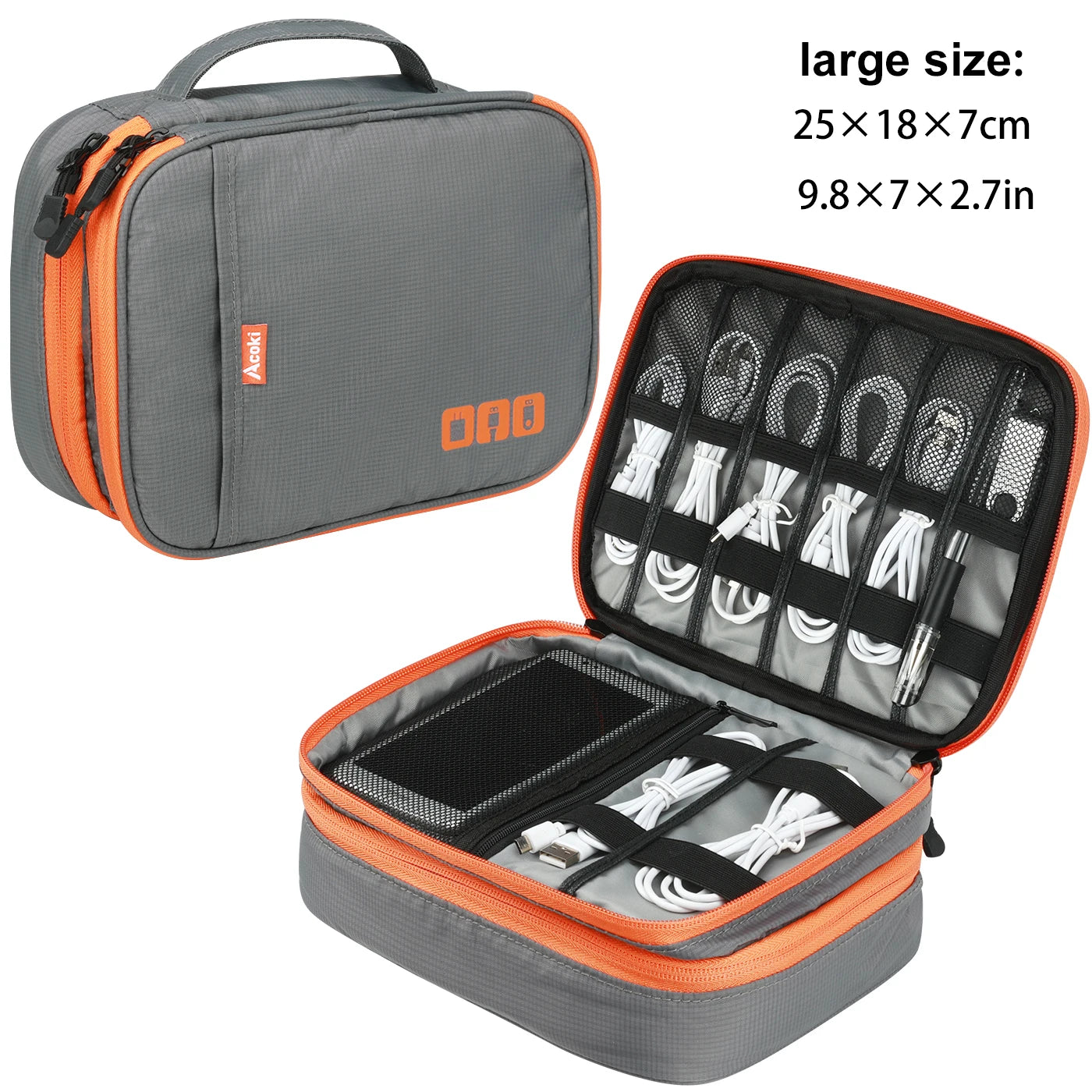 Clearance_Portable Electronic Accessories Travel case,Cable Organizer Bag Gadget Carry Bag for iPad,Cables,Power,USB Flash Drive