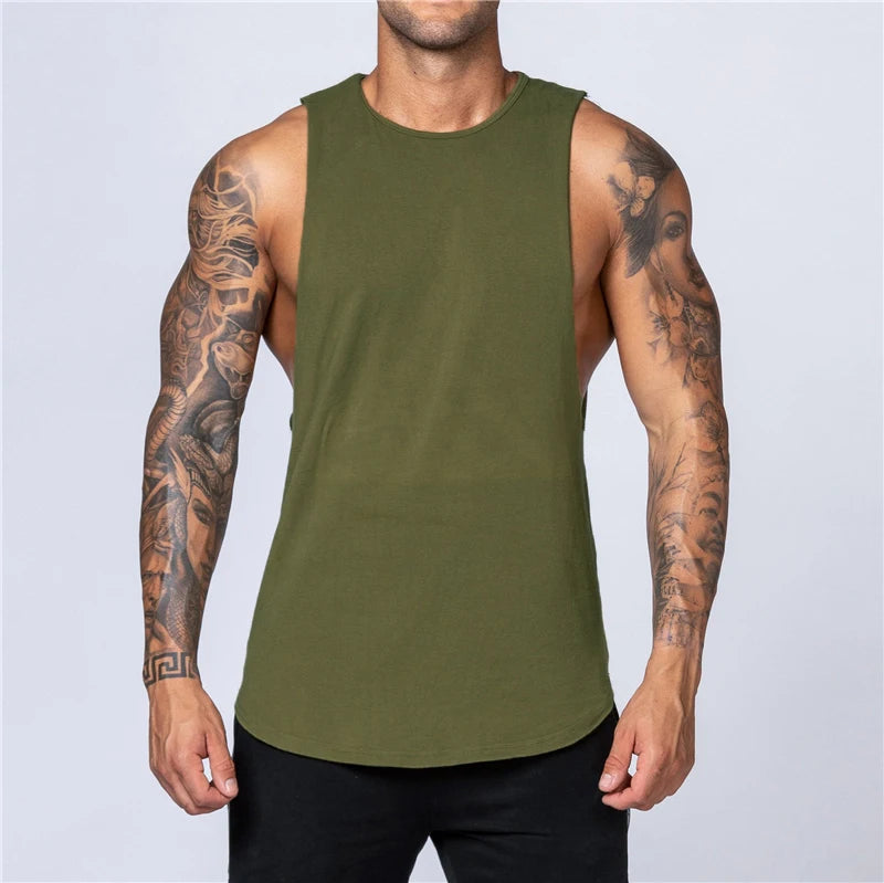 Tank Top de Algodón para Hombre – Fitness, Gym, Running y Bodybuilding, Sin Mangas, Transpirable, Cuello Redondo y Casual
