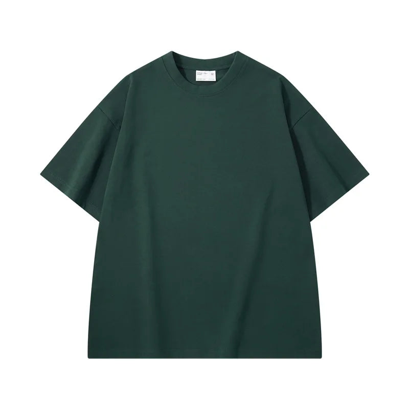 Camiseta Hombre 2025 | Oversize Algodón Pesado Manga Corta para Verano
