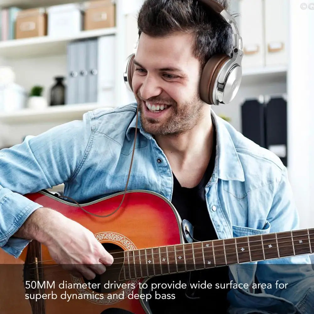 Oneodio Pro 30 | Auriculares DJ Profesionales con Micrófono | Over-Ear HiFi Monitores de Estudio | Cascos Plegables con Cable 3.5mm & 6.3mm